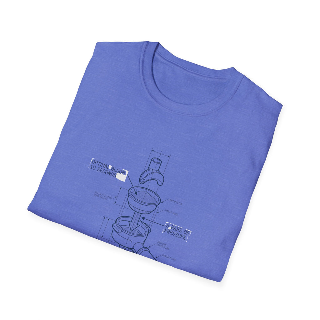 Coffee Diagram T-Shirt — "The Science of the Sip" Espresso Blueprint Tee