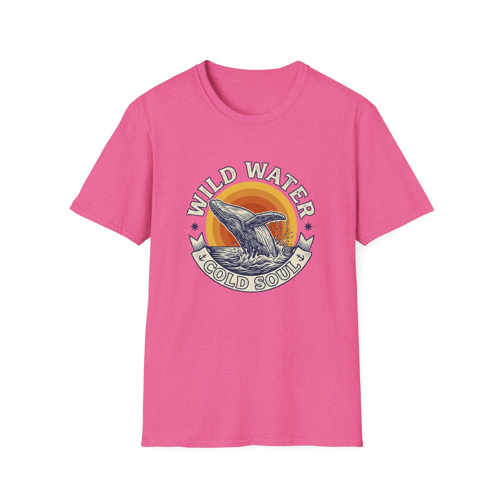 Wild Water Cold Soul Whale T-Shirt — Vintage Ocean Sunset Tee
