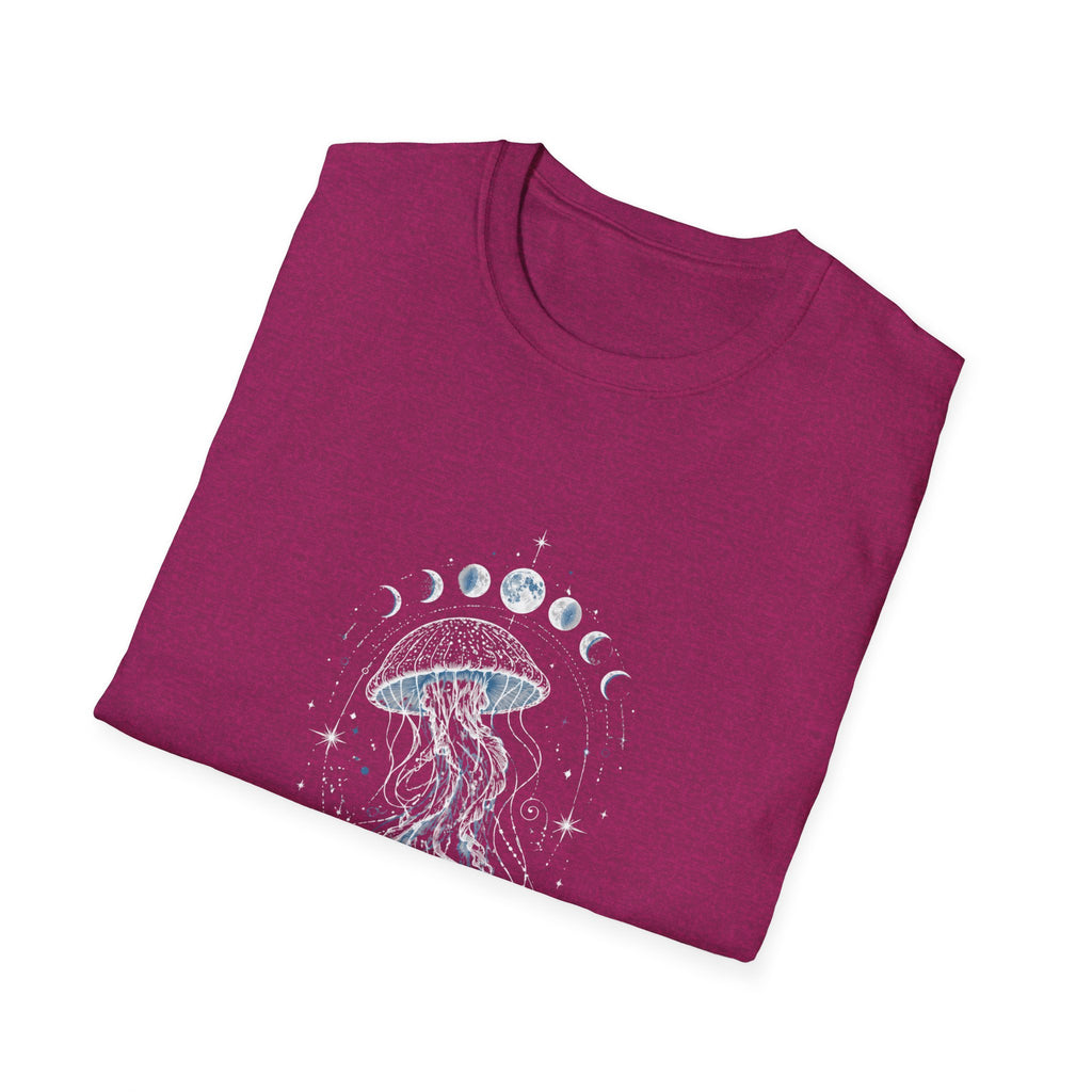 Moon Phase Jellyfish T-Shirt - Celestial Ocean Graphic Tee