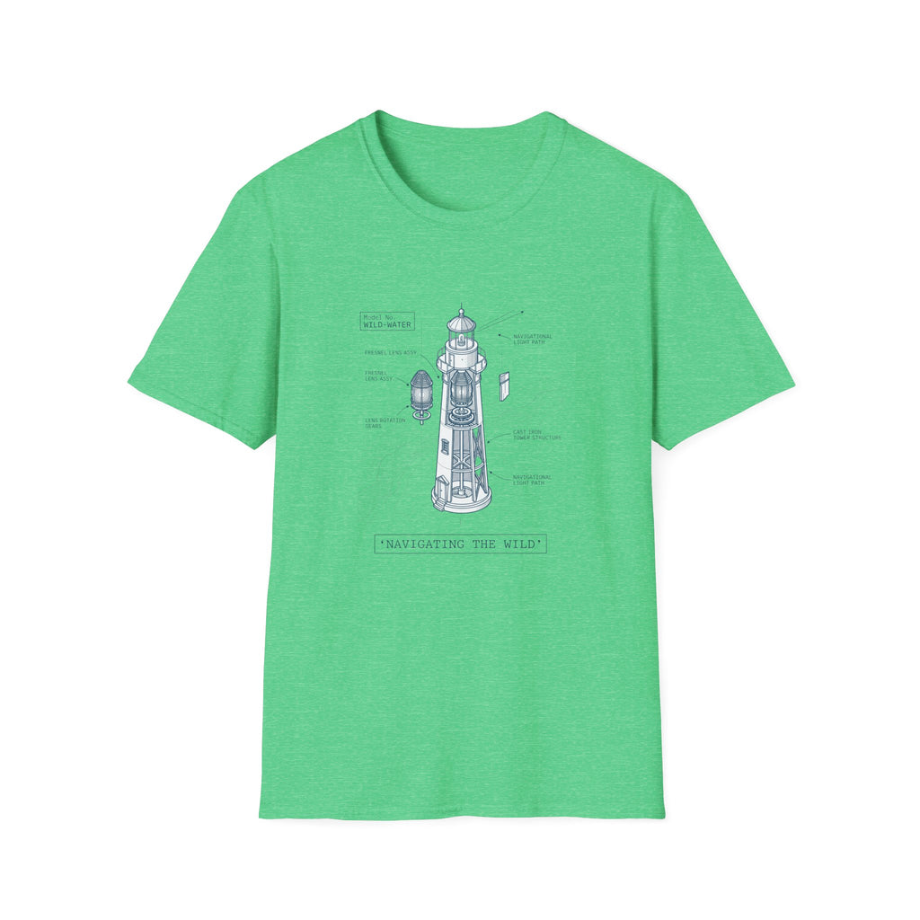 T-Shirt - Nautical Lighthouse Blueprint Tee (Sailor Coast Maritime Design)