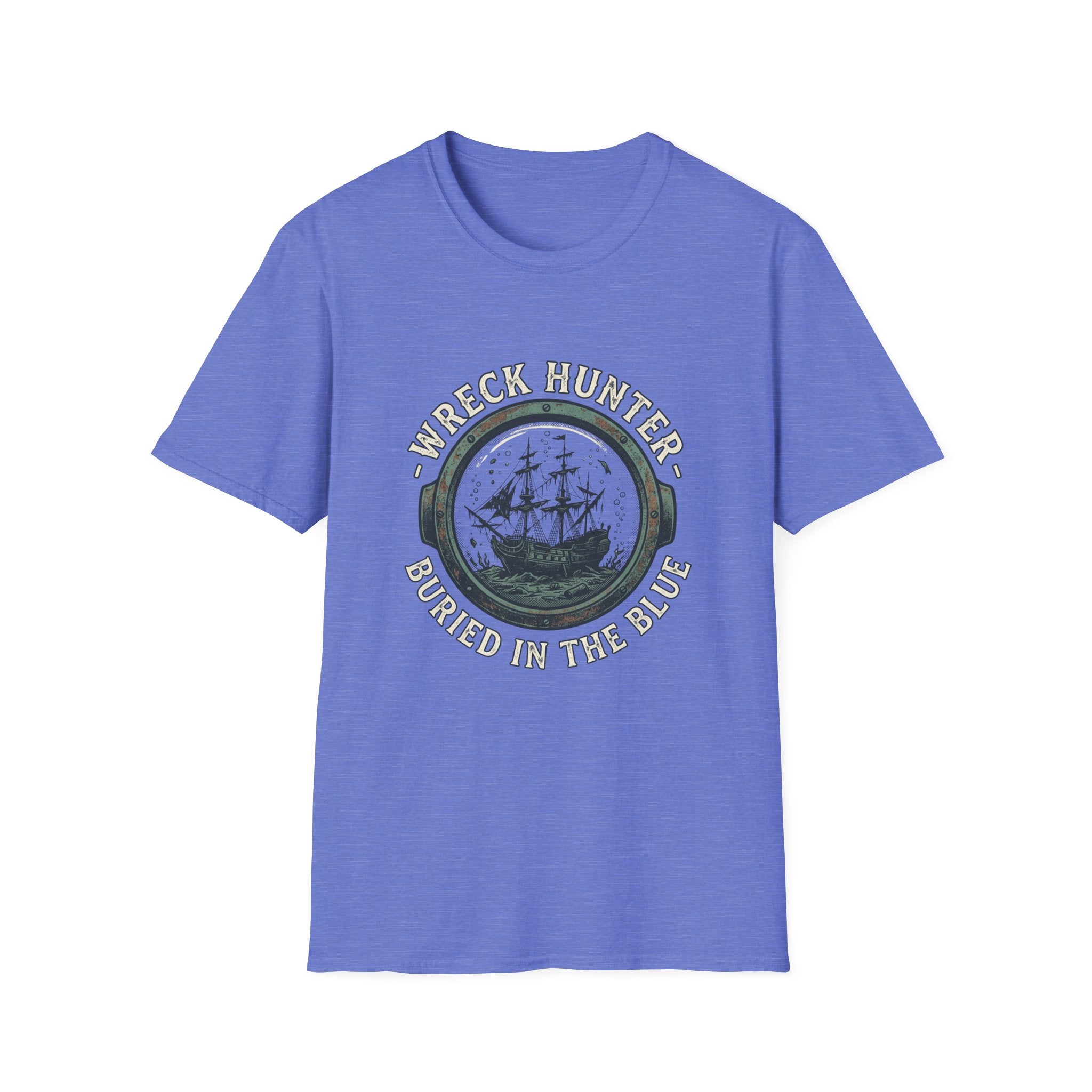 Wreck Hunter T‑Shirt — 'Buried in the Blue' Vintage Shipwreck Design