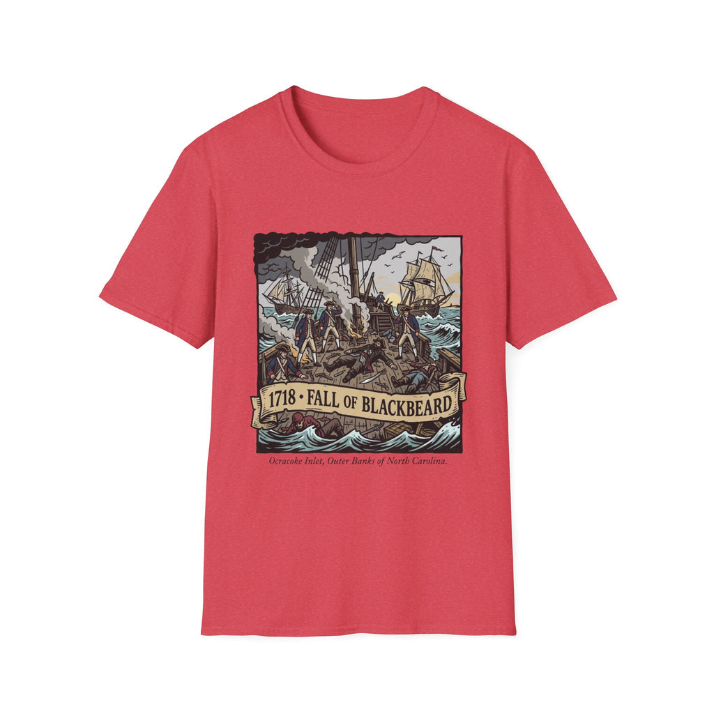 Fall of Blackbeard 1718 T-Shirt — Historic Pirate Battle Tee