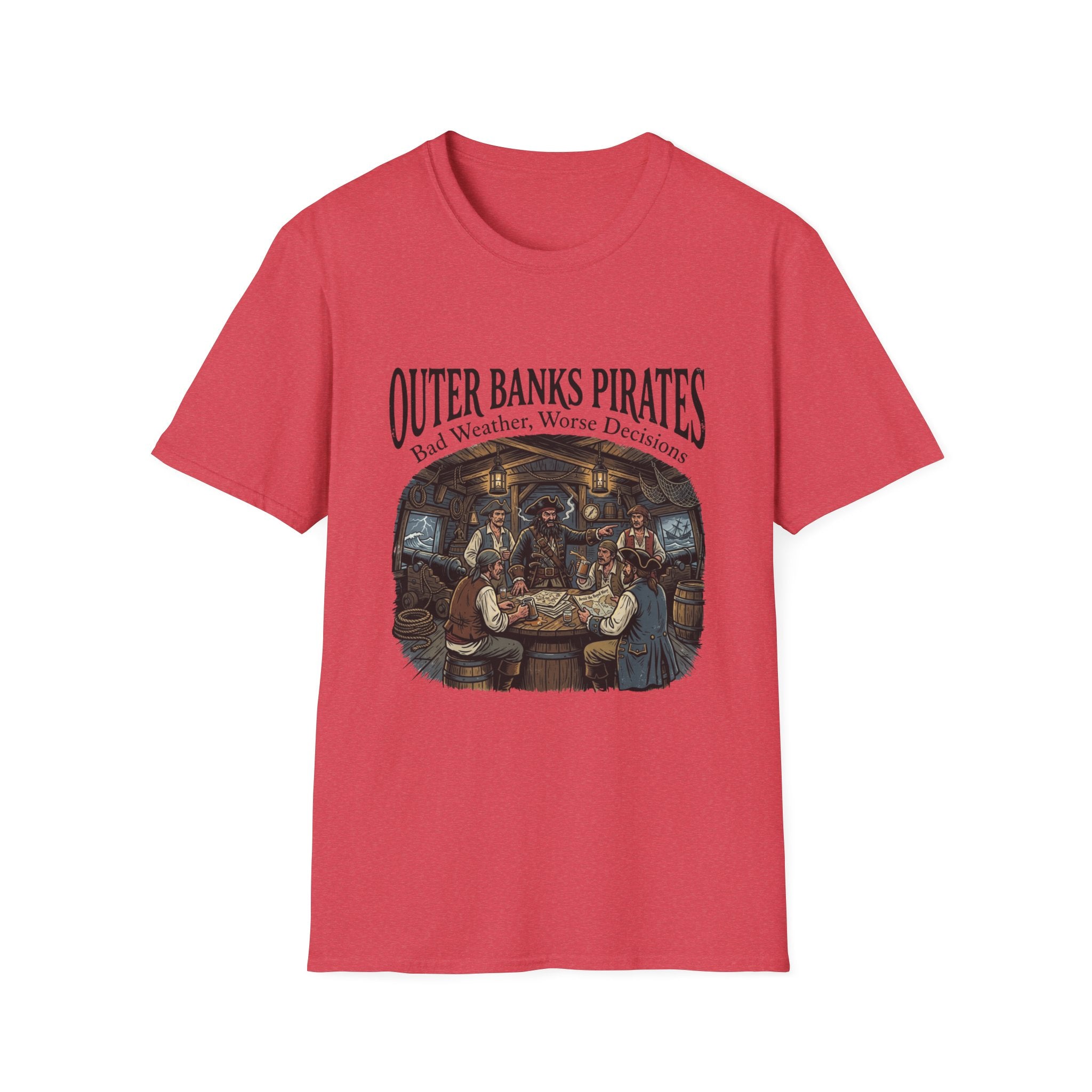 Outer Banks Pirates T-Shirt — "Bad Weather, Worse Decisions" Nautical Pirate Crew Tee