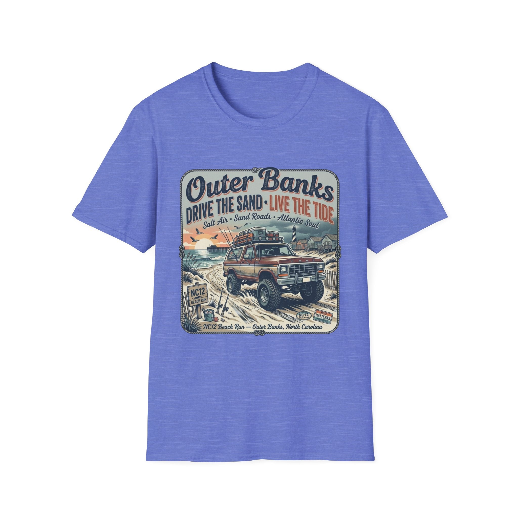 Outer Banks T-Shirt — "Drive the Sand • Live the Tide" Vintage Beach Tee