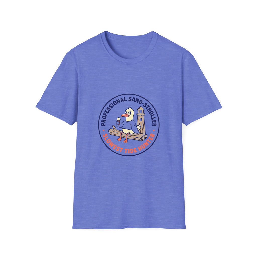 T-Shirt — "Professional Sand Stroller" Seagull Design (Slowest Tide Hunter)