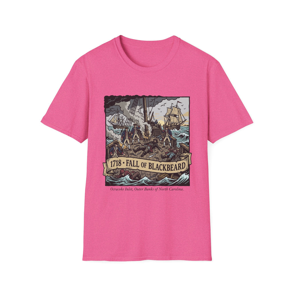 Fall of Blackbeard 1718 T-Shirt — Historic Pirate Battle Tee