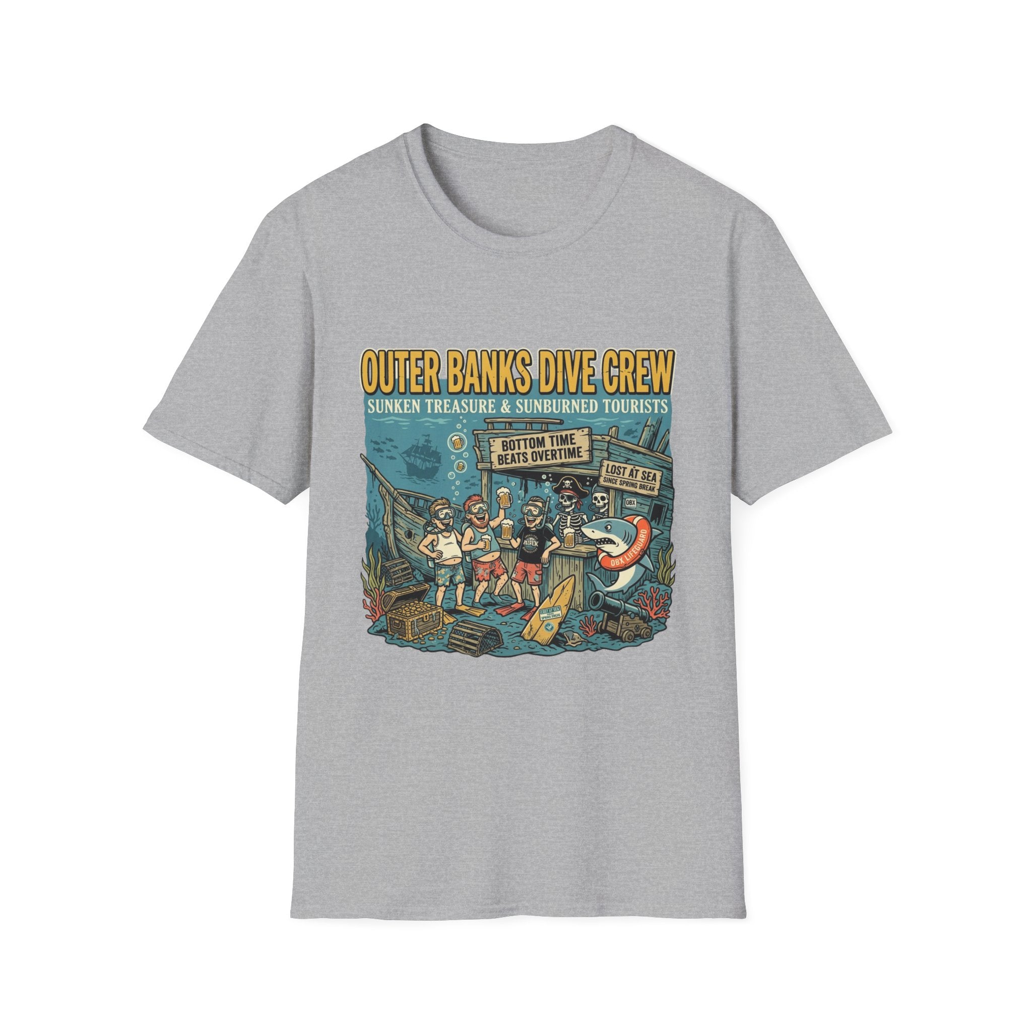 Outer Banks Dive Crew T-Shirt — Sunken Treasure & Sunburned Tourists
