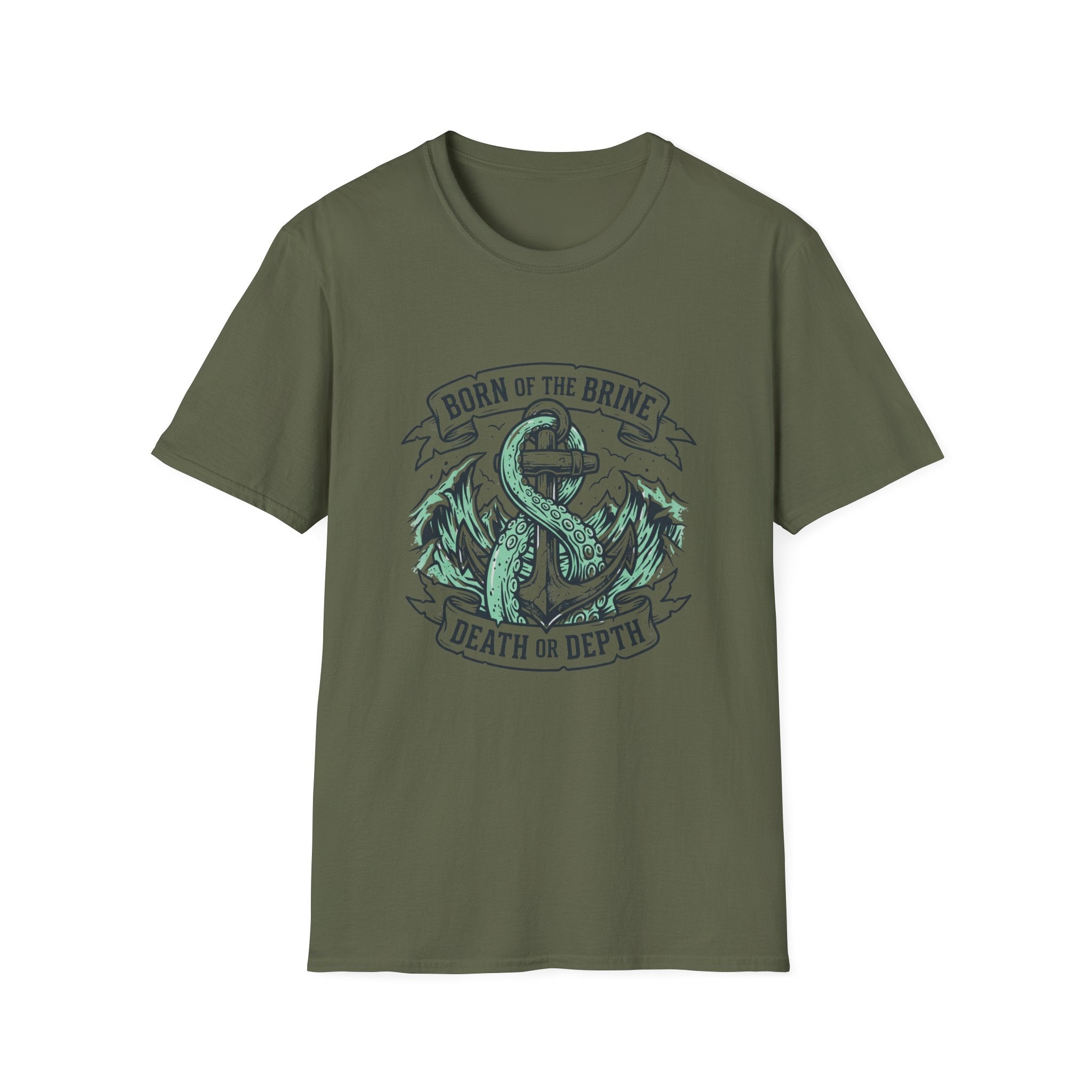 Anchor Skull T-Shirt — "Born of the Brine / Death or Depth" Nautical Graphic Tee