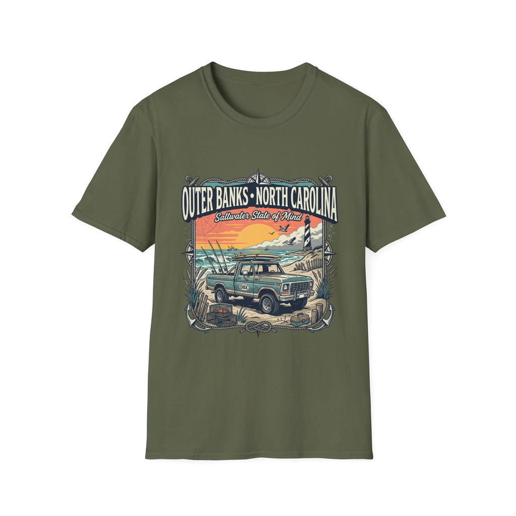 Outer Banks North Carolina T-Shirt — "Saltwater State of Mind" Beach Vintage Tee