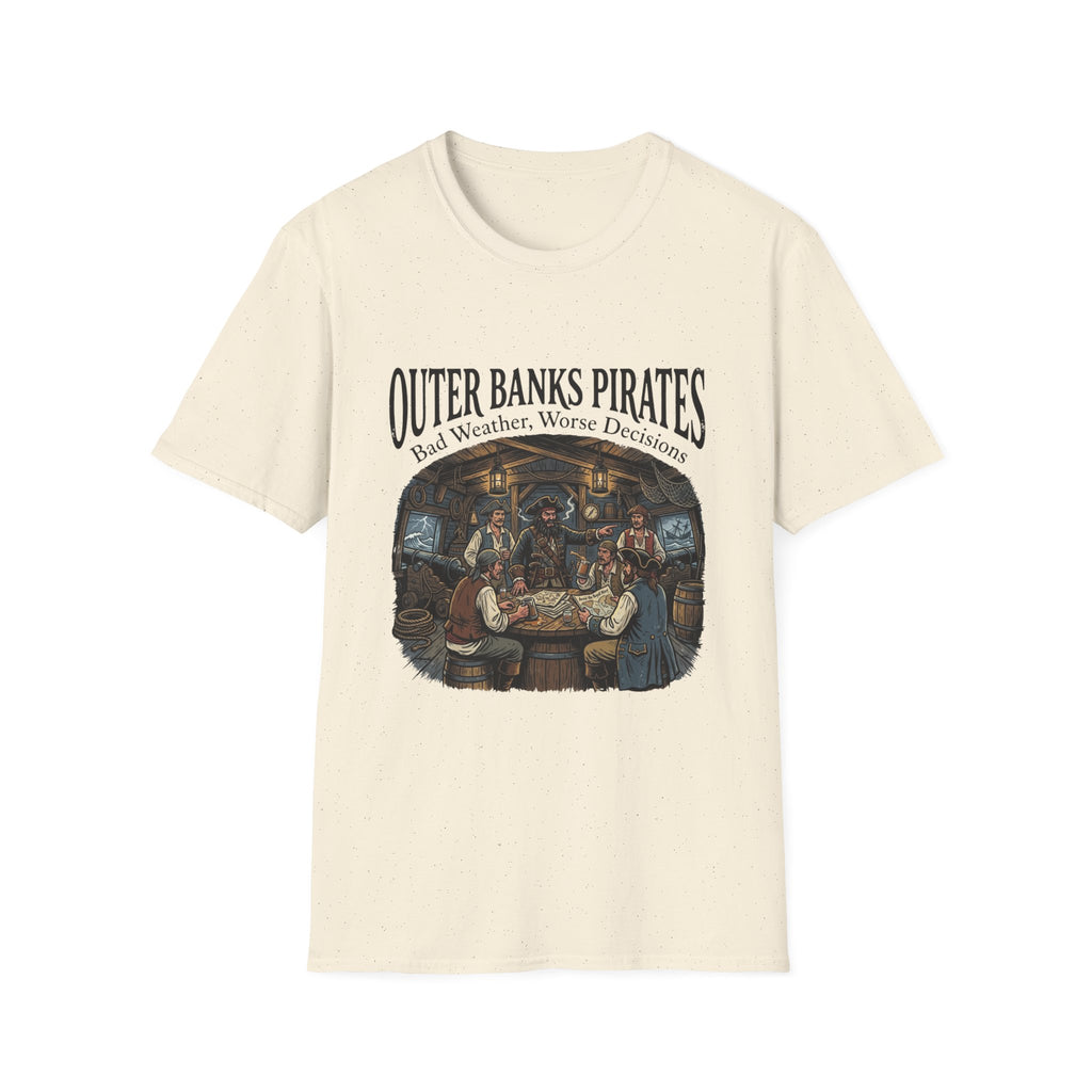 Outer Banks Pirates T-Shirt — "Bad Weather, Worse Decisions" Nautical Pirate Crew Tee