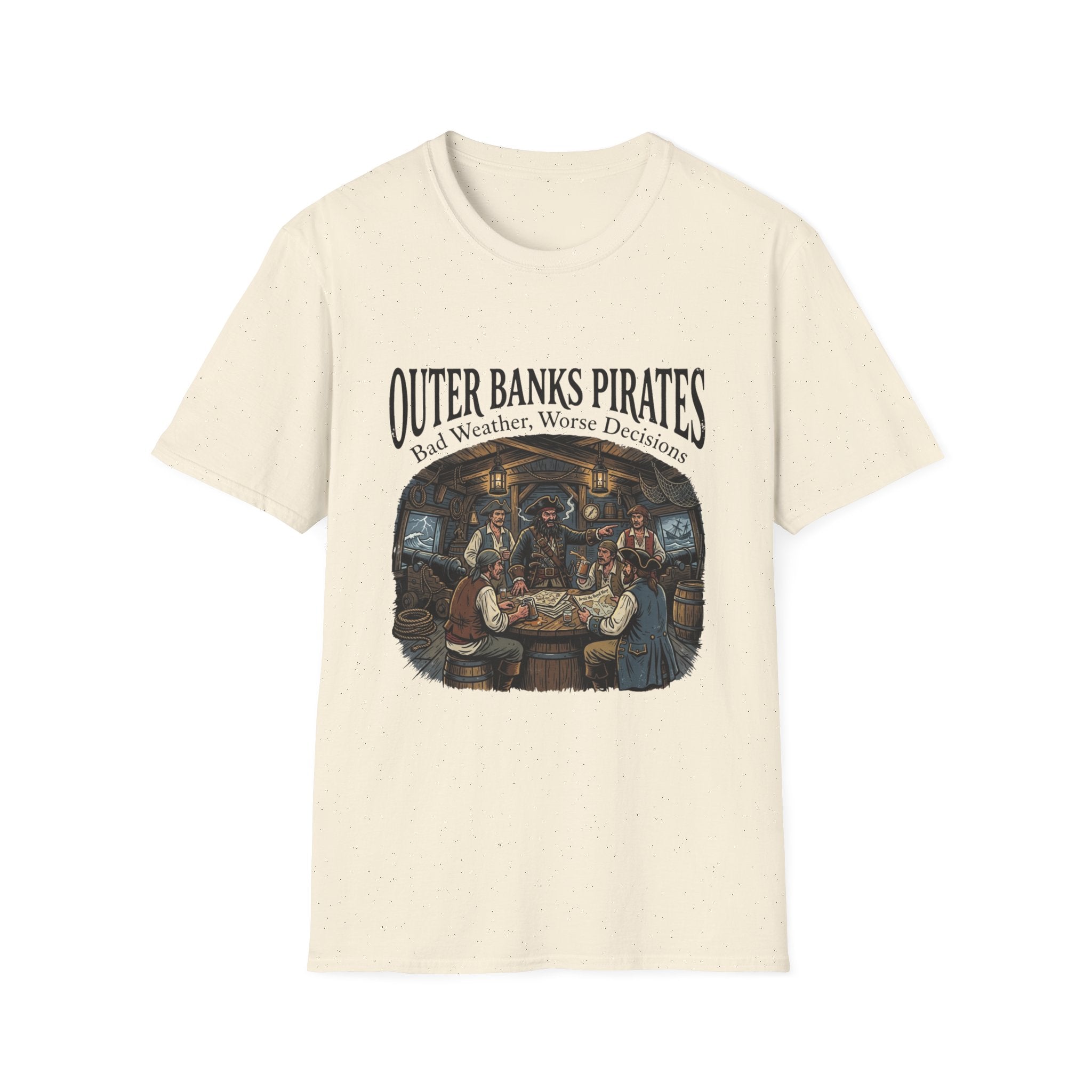 Outer Banks Pirates T-Shirt — "Bad Weather, Worse Decisions" Nautical Pirate Crew Tee