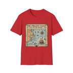 Pirate Coast Map T-Shirt — 'The Pirate Coast of the Outer Banks • 1718' Vintage Nautical Tee