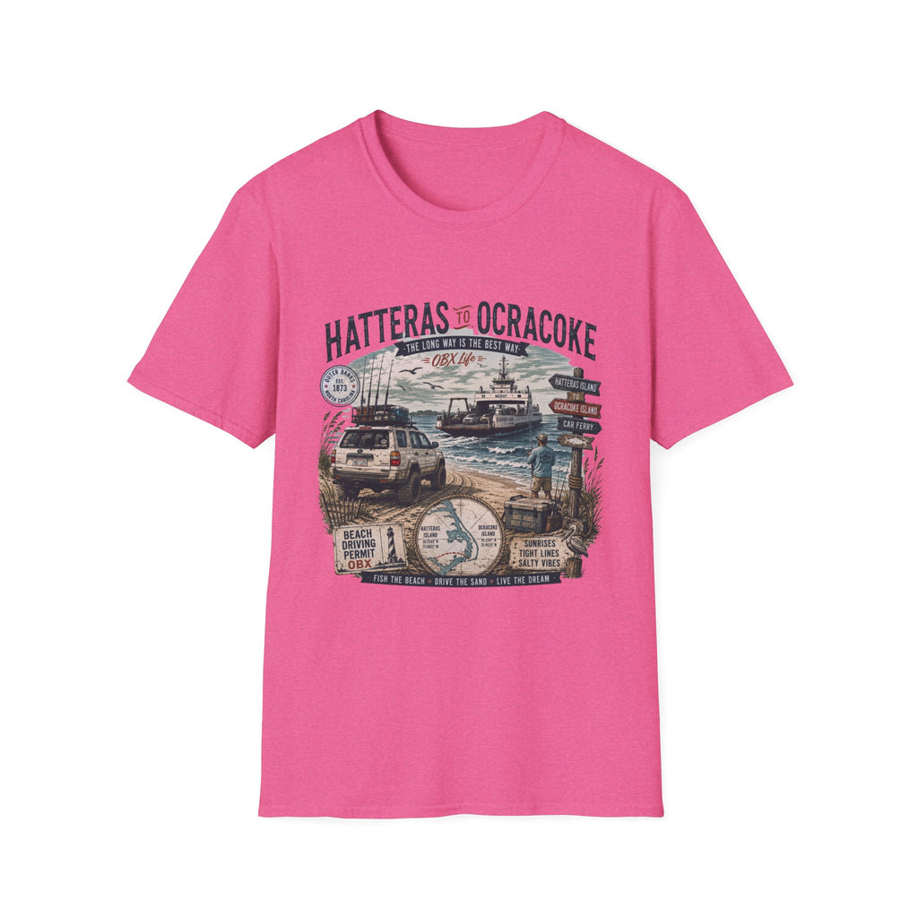 Outer Banks Road Trip T‑Shirt — Hatteras to Ocracoke Coastal Vintage Design