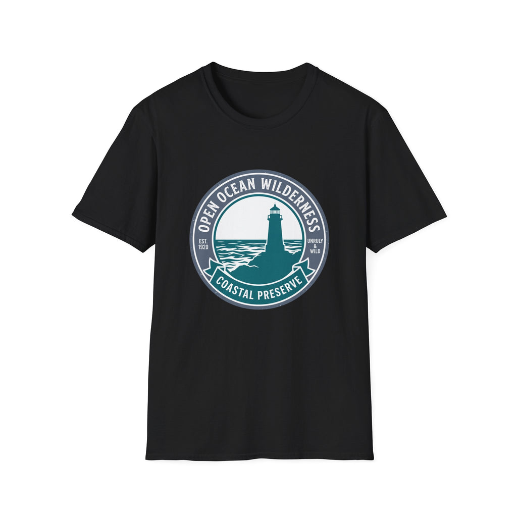 Coastal Preserve Lighthouse T-Shirt — Open Ocean Wilderness Graphic Tee