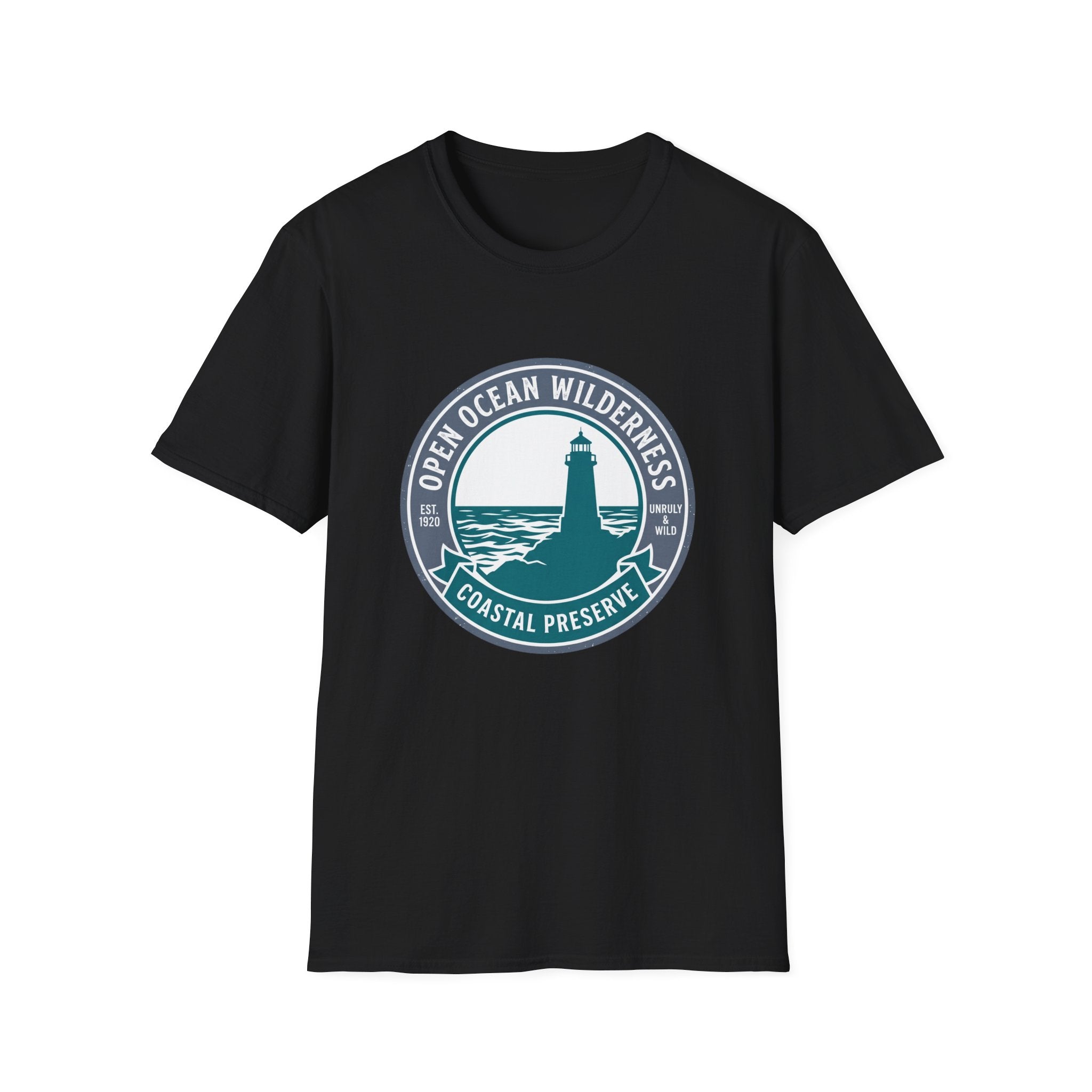 Coastal Preserve Lighthouse T-Shirt — Open Ocean Wilderness Graphic Tee