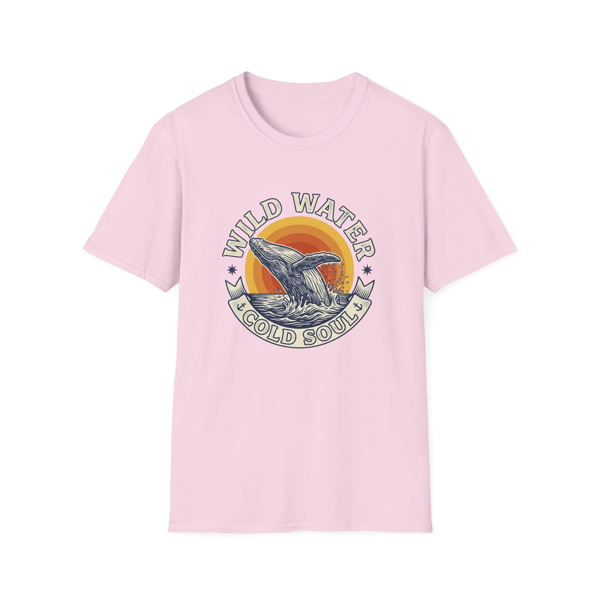 Wild Water Cold Soul Whale T-Shirt — Vintage Ocean Sunset Tee