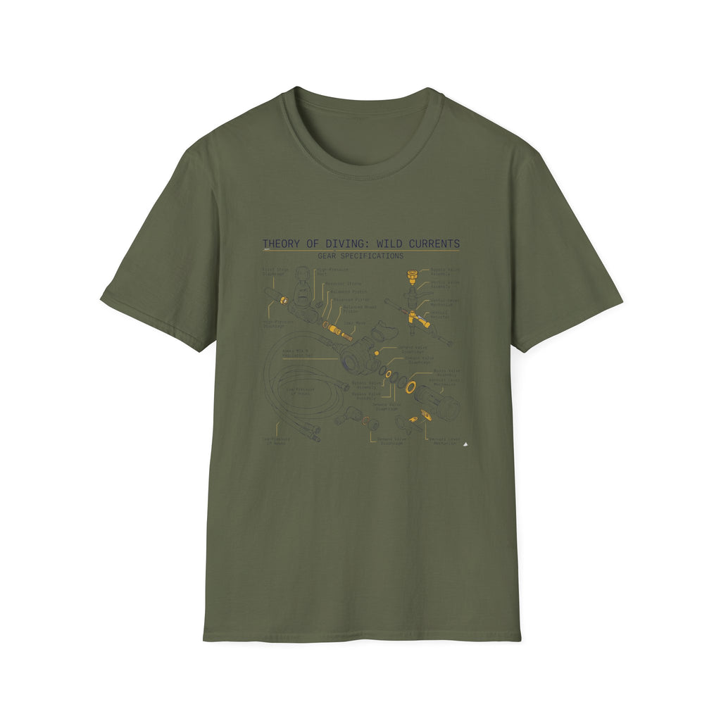 Ocean Current Map T-Shirt — 'Theory of Living with Currents' Nautical Graphic Tee