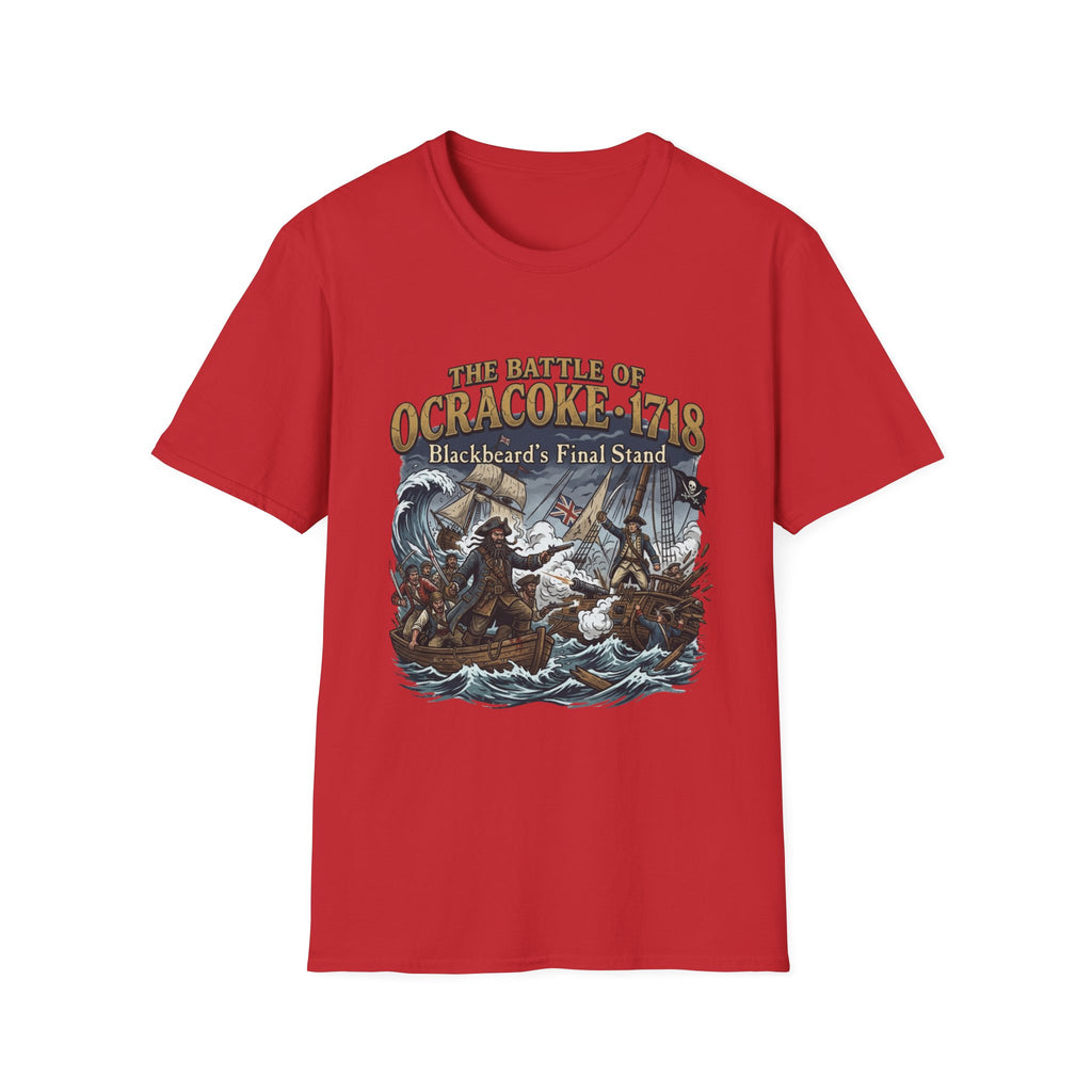Ocracoke 1718 Battle T-Shirt — "The Battle of Ocracoke 1718: Blackbeard’s Final Stand" Pirate History Tee