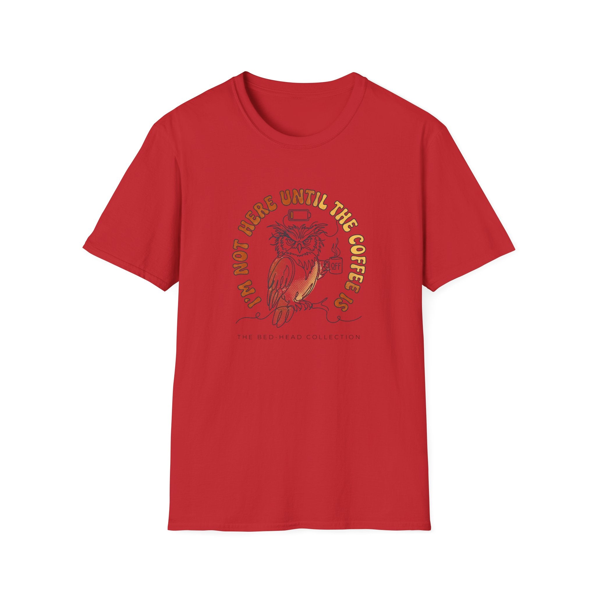 Coffee Owl T-Shirt — "I’m Not Here Until The Coffee Is" Vintage Graphic Tee