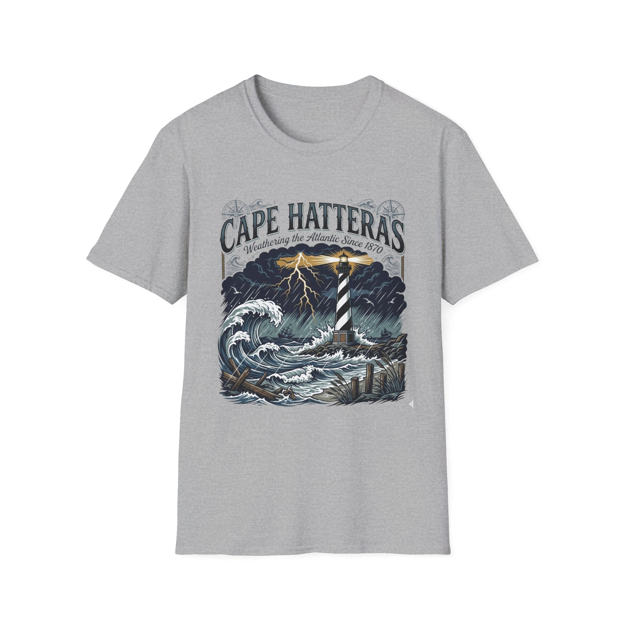 Cape Hatteras Lighthouse Storm T-Shirt — Weathering the Atlantic Since 1870