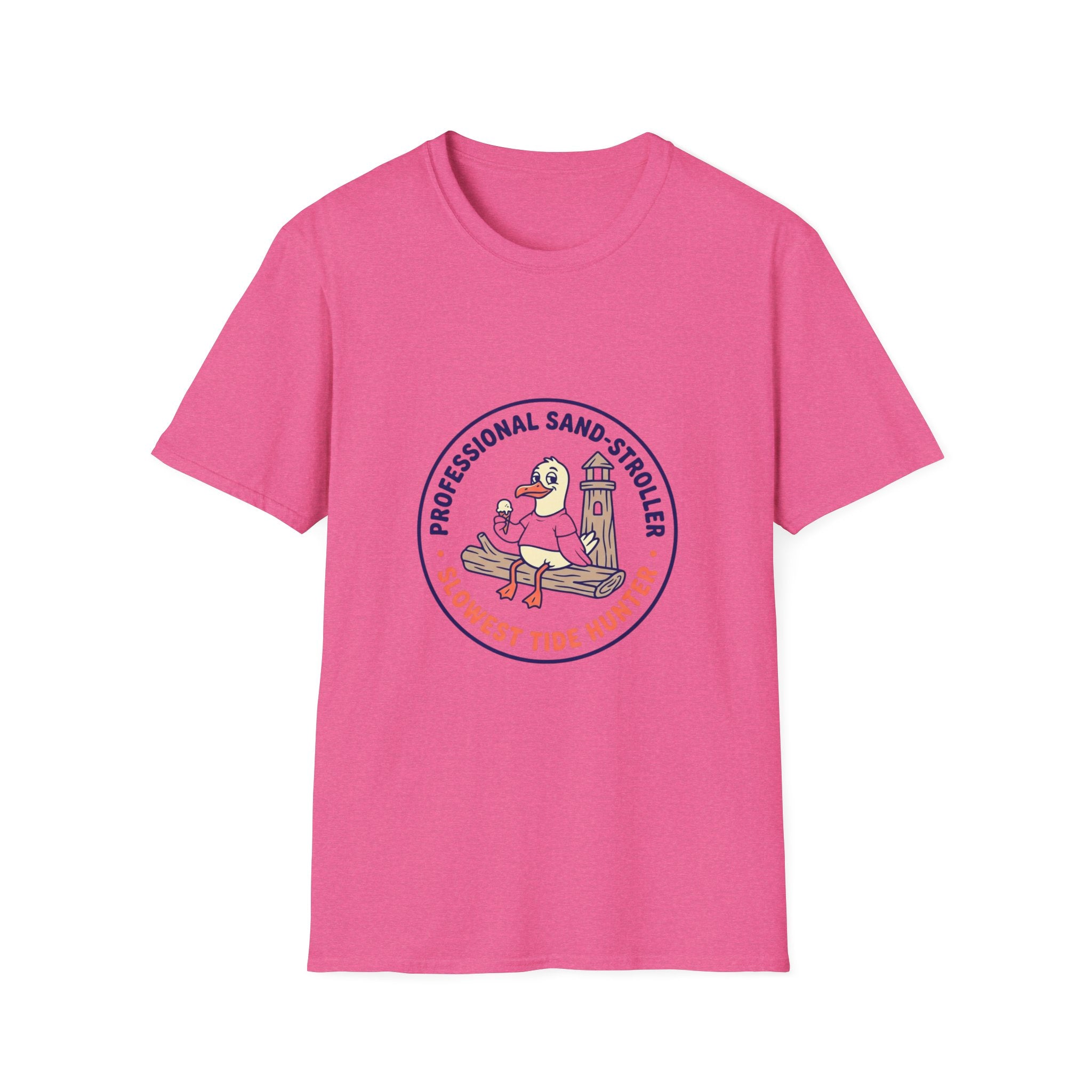 T-Shirt — "Professional Sand Stroller" Seagull Design (Slowest Tide Hunter)