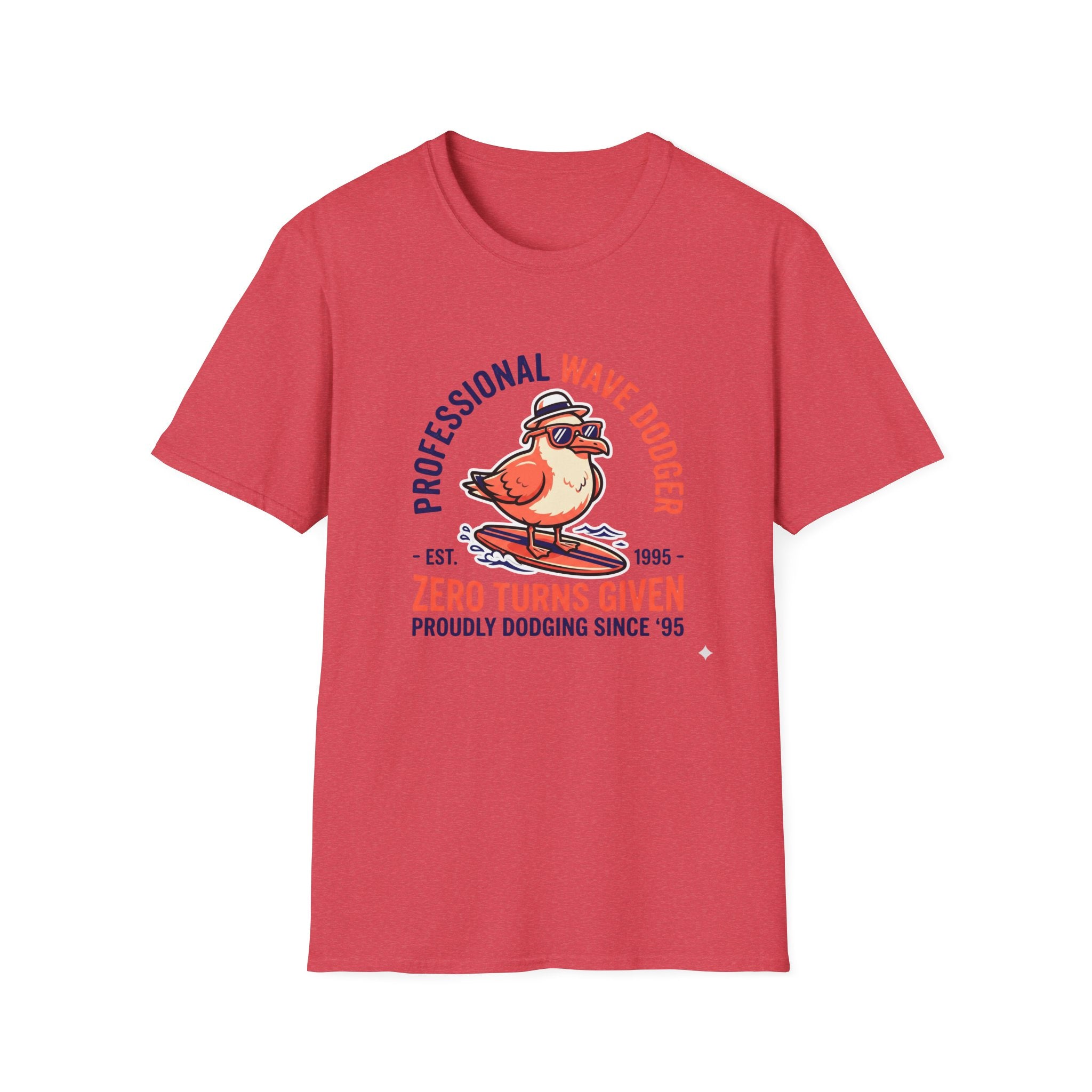 T-Shirt — "Professional Wave Dodger: Zero Turns Given" Surf Humor Tee