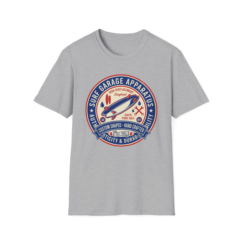 Garage Surf Apparel T-Shirt — Retro Surfboard Badge Design