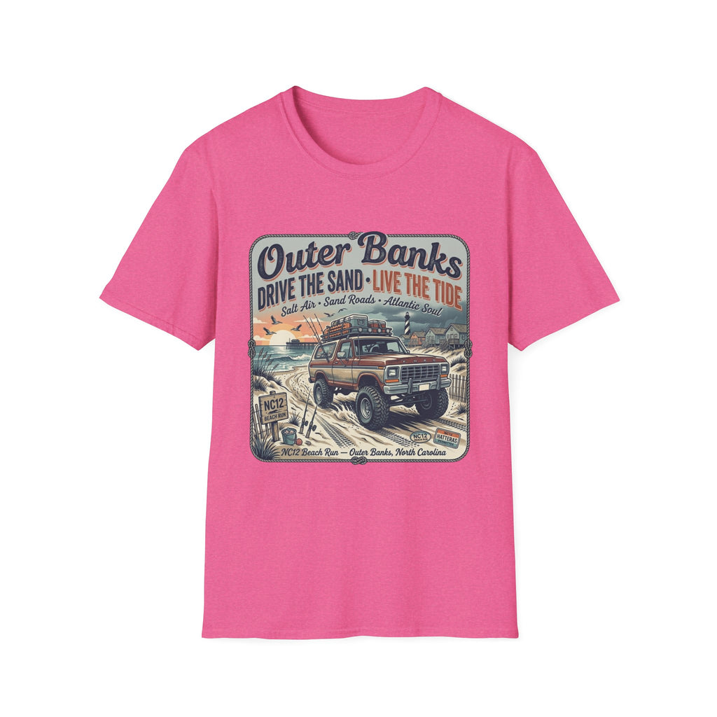 Outer Banks T-Shirt — "Drive the Sand • Live the Tide" Vintage Beach Tee