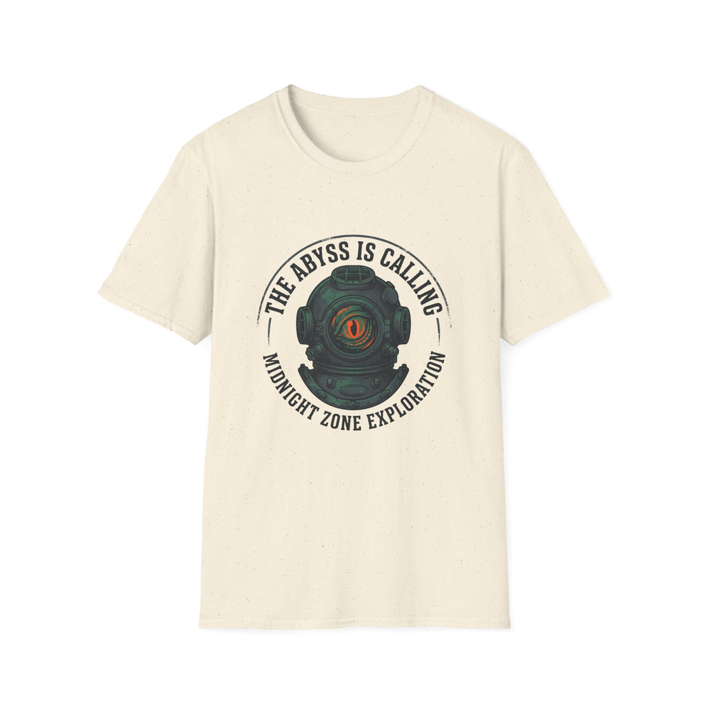The Abyss Is Calling T-Shirt — Midnight Zone Diver Helmet Graphic Tee