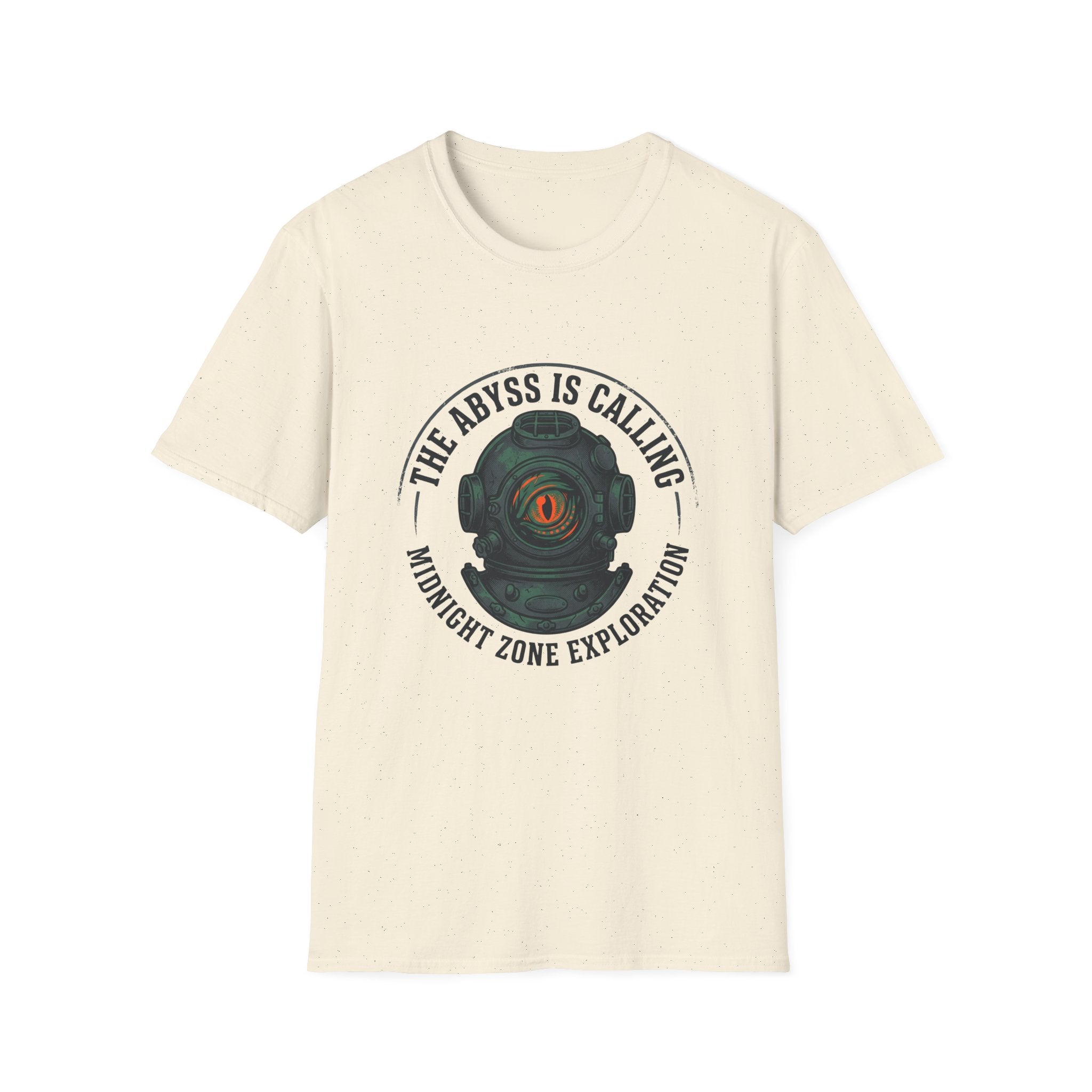 The Abyss Is Calling T-Shirt — Midnight Zone Diver Helmet Graphic Tee