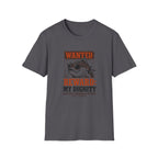 T-Shirt — "Wanted: Reward: My Dignity" Funny Fishing Cat Graphic Tee
