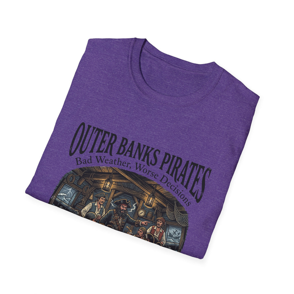 Outer Banks Pirates T-Shirt — "Bad Weather, Worse Decisions" Nautical Pirate Crew Tee
