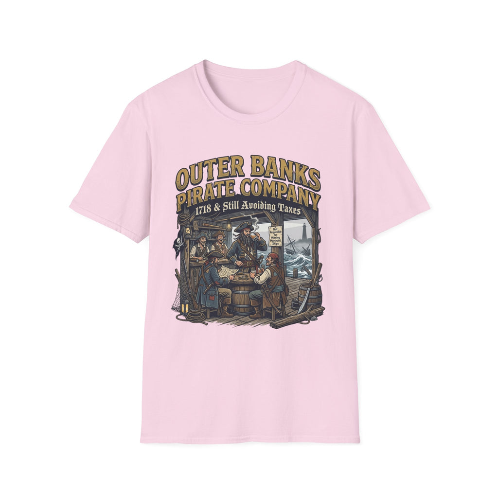 Outer Banks Pirate Company T-Shirt — "1718 & Still Avoiding Taxes" Vintage Nautical Tee