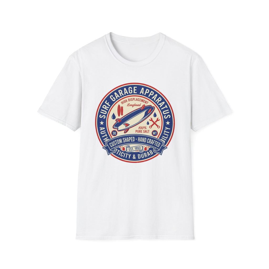 Garage Surf Apparel T-Shirt — Retro Surfboard Badge Design