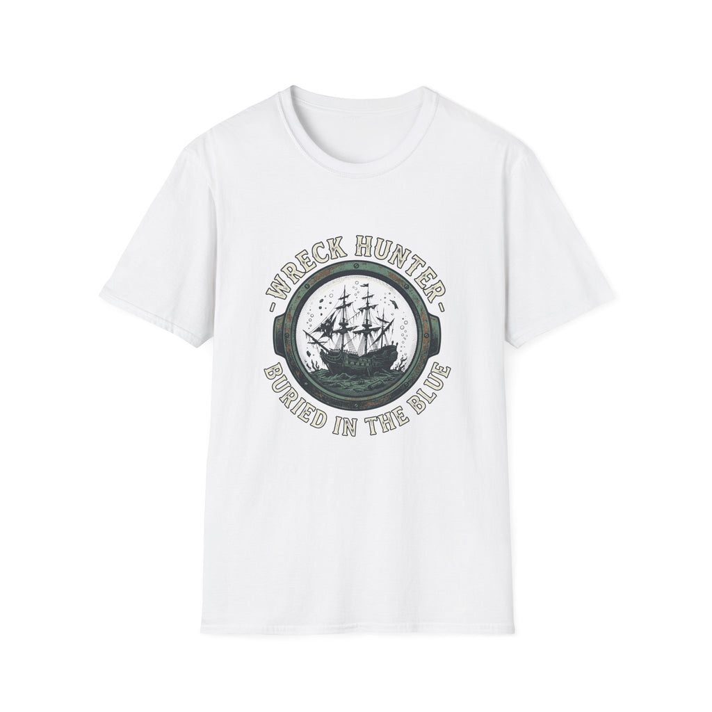Wreck Hunter T‑Shirt — 'Buried in the Blue' Vintage Shipwreck Design