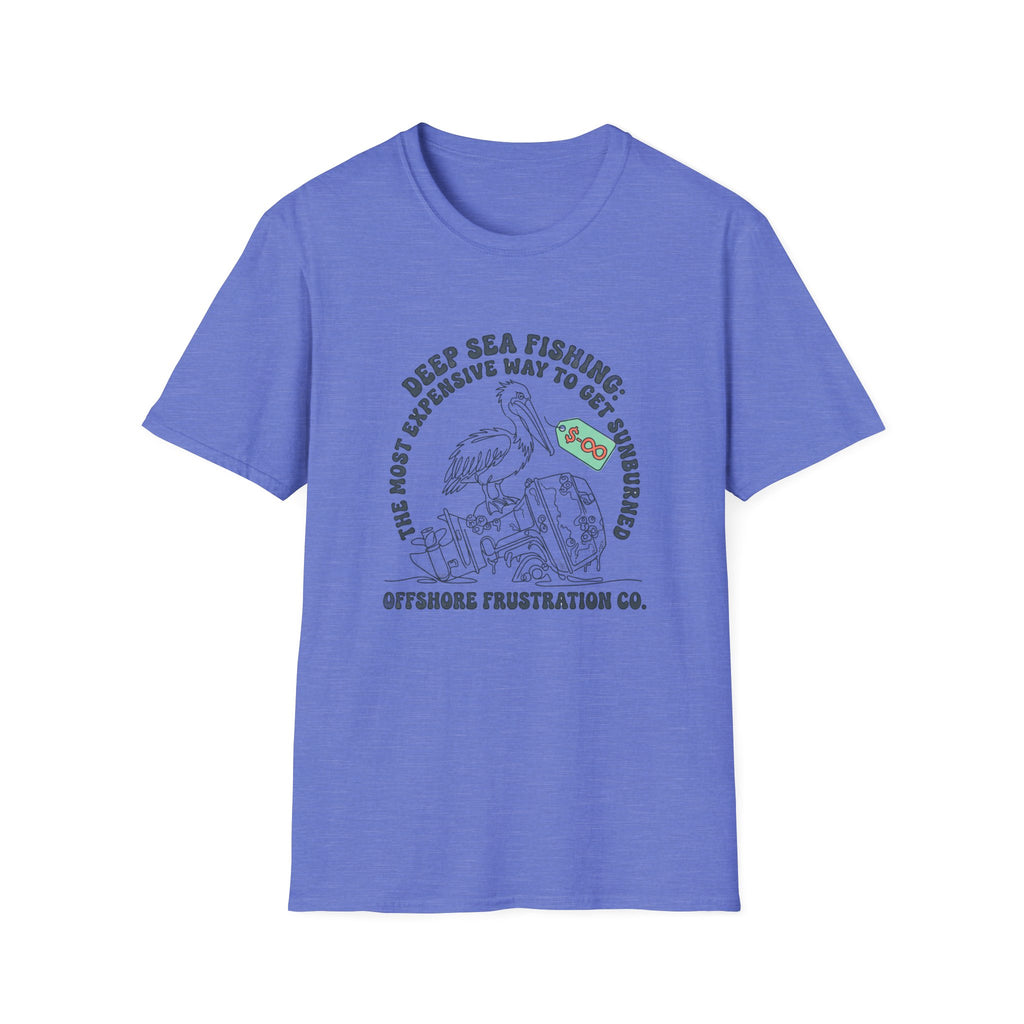 Fishing T-Shirt — “Deep Sea Fishing: The Most Expensive Way to Get Sunburned” Vintage Offshore Graphic