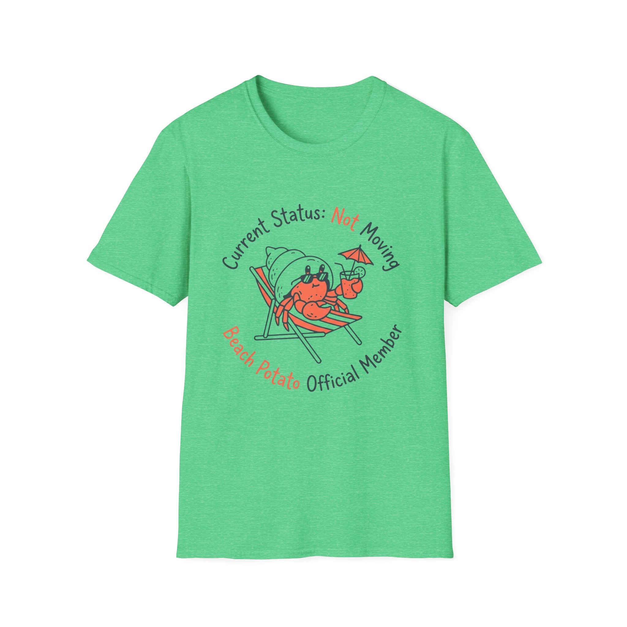 Beach Potato T-Shirt – “Current Status: Not Moving” Relaxed Summer Tee