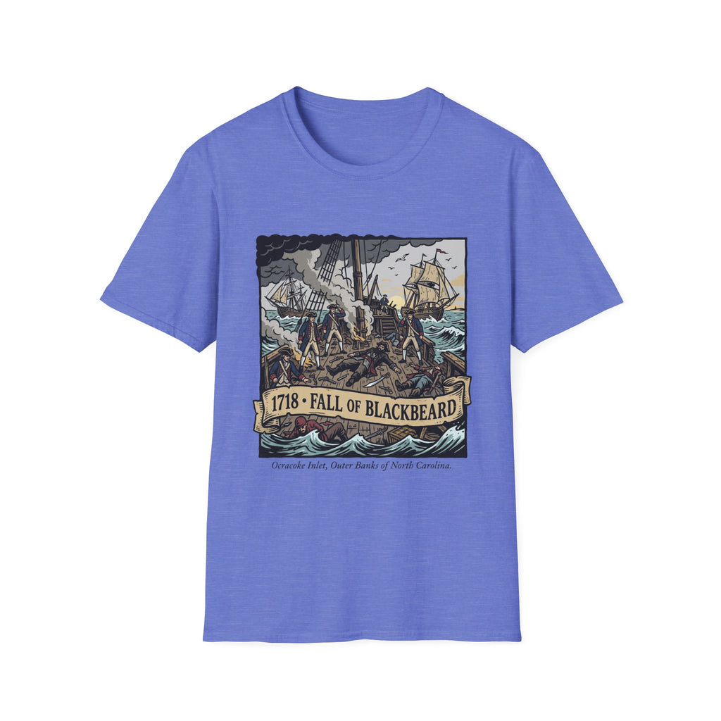 Fall of Blackbeard 1718 T-Shirt — Historic Pirate Battle Tee