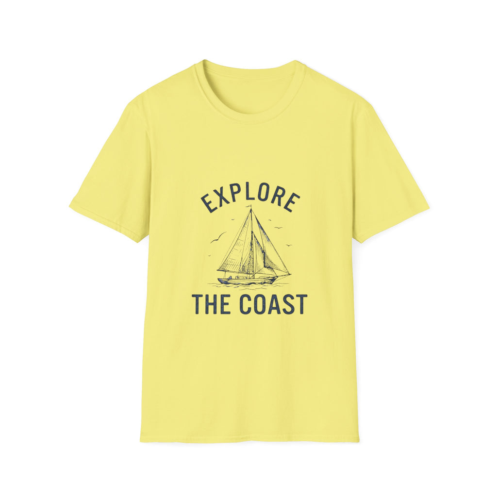 Explore The Coast Sailboat T-Shirt — Nautical Adventure Tee