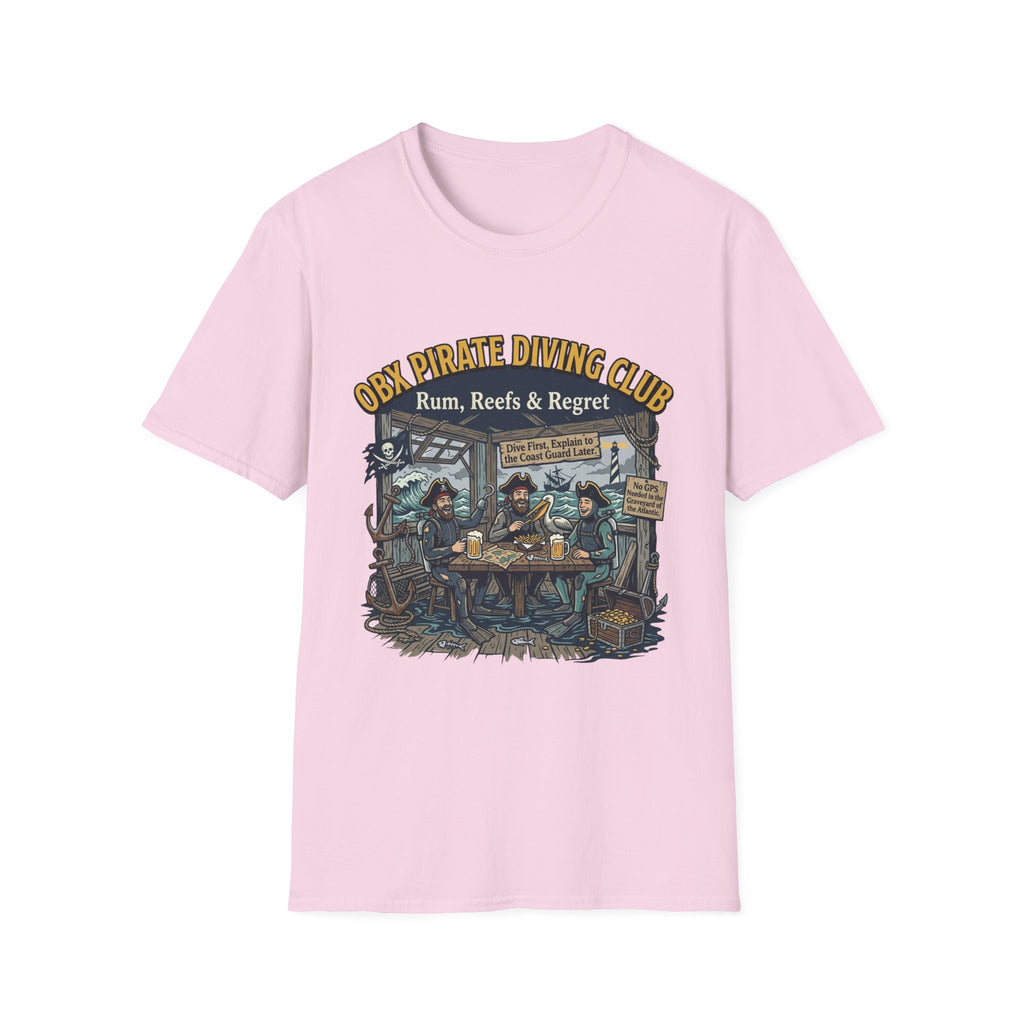 Pirate Diving Club T-Shirt — "Rum, Reefs & Regret" Beach Tee