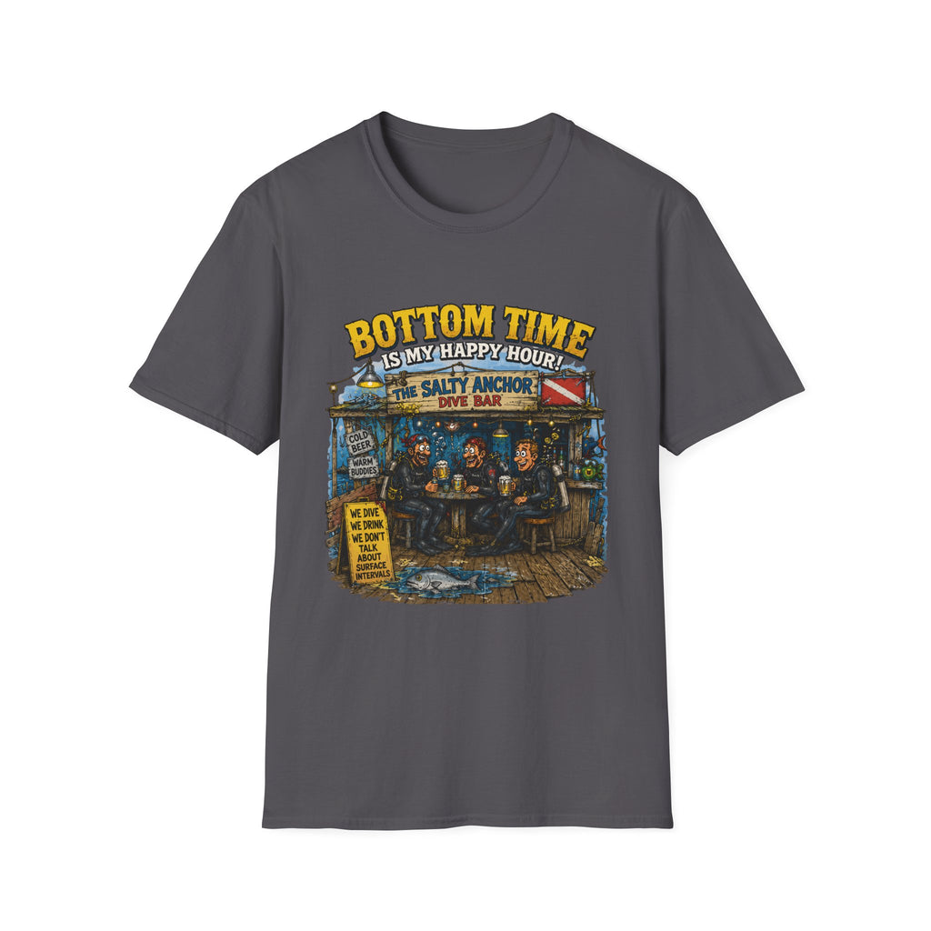 Bottom Time Is My Happy Hour T-Shirt — Salty Anchor Dive Bar Graphic Tee