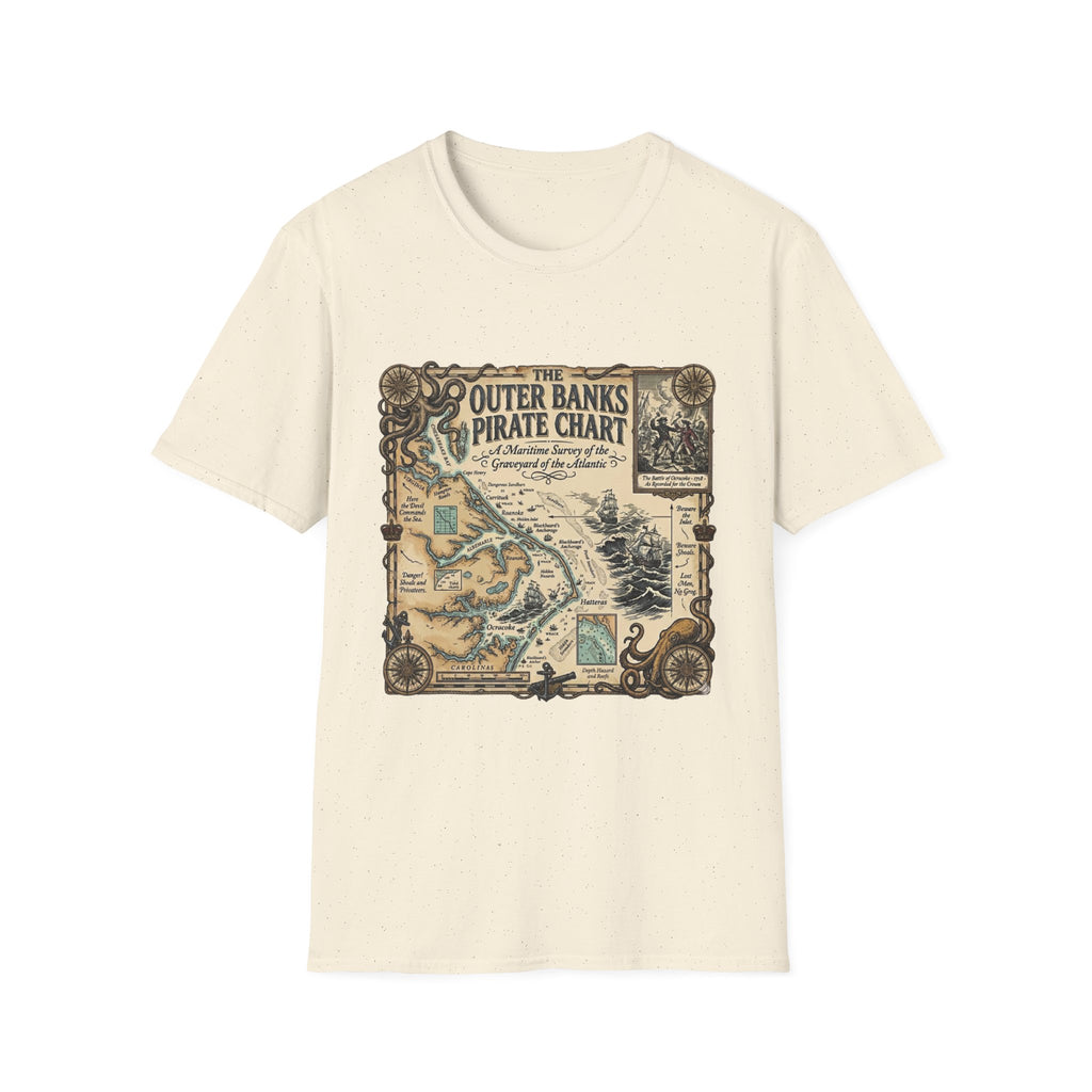 Outer Banks Pirate Map T-Shirt — Vintage Nautical Treasure Chart Tee