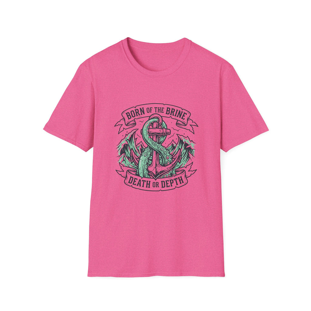 T-shirt Ancre Tête de Mort — "Né de la saumure / Mort ou Profondeur" T-shirt graphique nautique