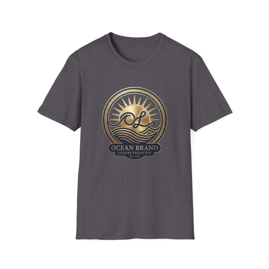 Ocean Brand Vintage Logo T-Shirt — Nautical Sun & Waves Graphic