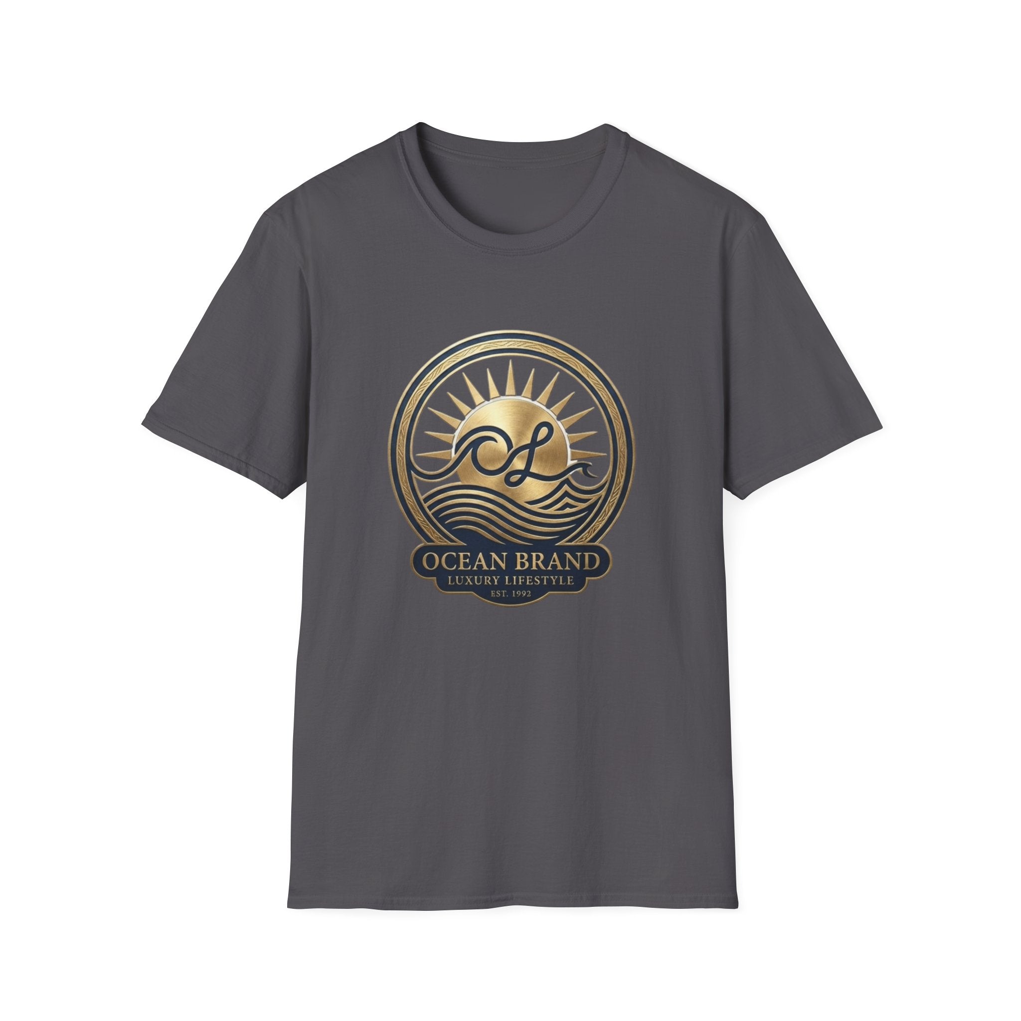 Ocean Brand Vintage Logo T-Shirt — Nautical Sun & Waves Graphic