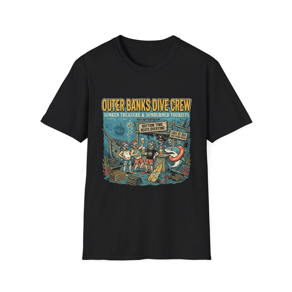 Outer Banks Dive Crew T-Shirt — Sunken Treasure & Sunburned Tourists